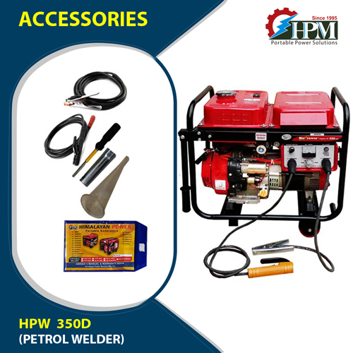 300 Amps Welding Generator - 9.KW, with Recoil & Self Start Petrol Run, Model HPW-350D  